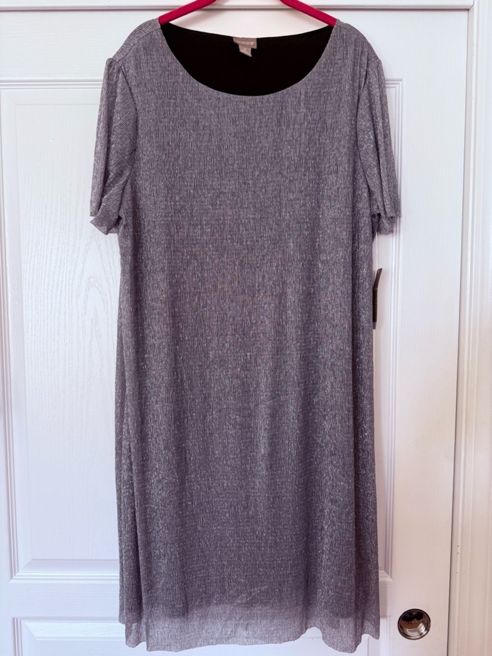 Brand New Chico's Silver Metallic Midi Dress